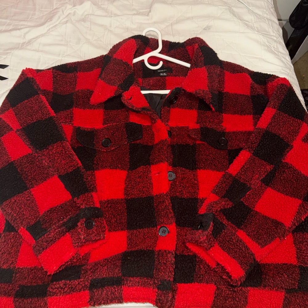 Forever 21 Red and Black Checkered Jacket